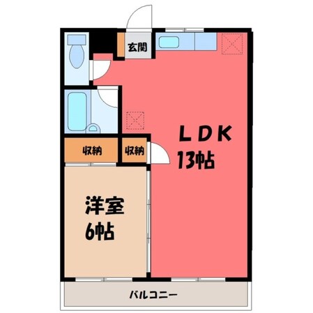 宇都宮駅 バス15分  南御幸町下車：停歩2分 2階の物件間取画像